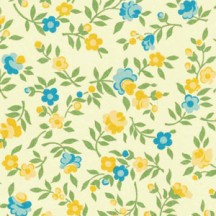 Yellow and Blue Floral Print Paper ~ Carta Varese Italy